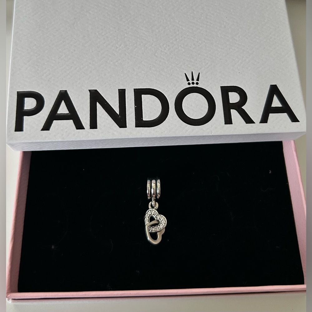 Pandora interlocking heart dangle charm